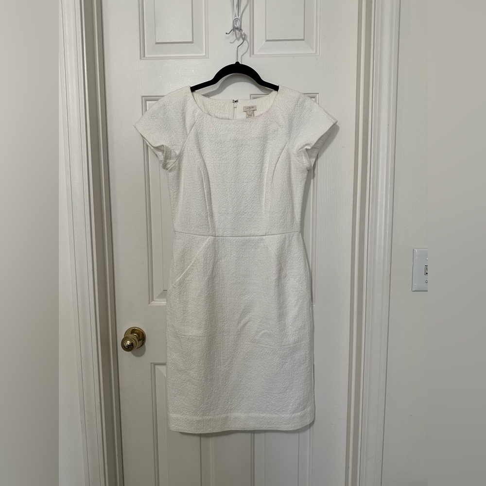 J.CREW White Textured Dress